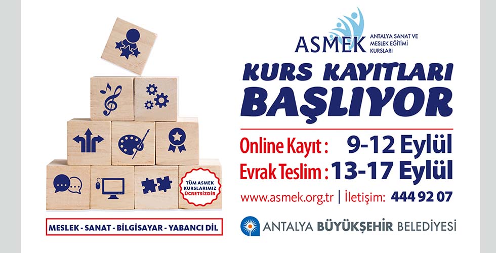 ASMEK kayıtları 9 Eylül’de başlıyor