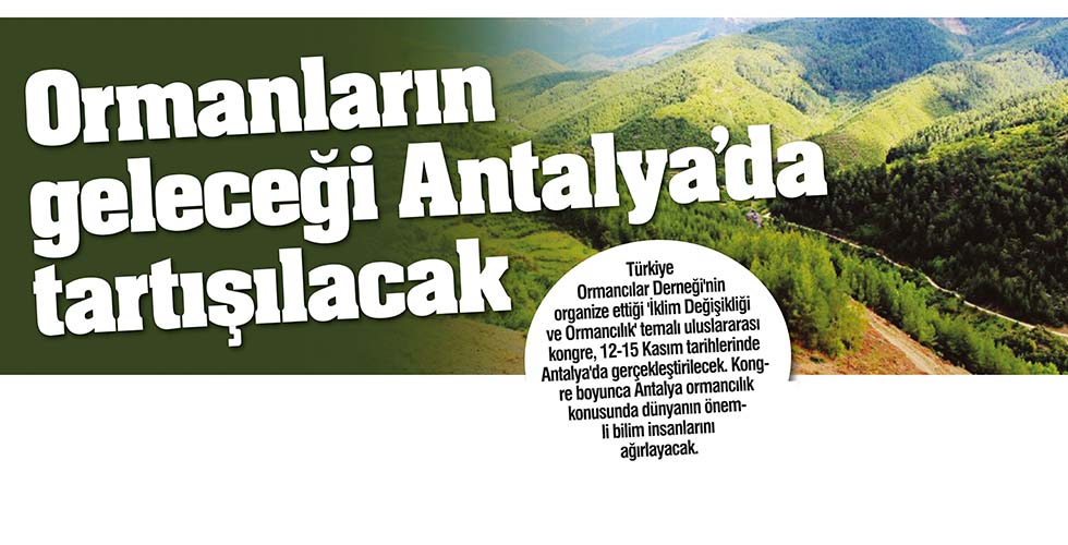 Ormanların geleceği Antalya'da tartışılacak