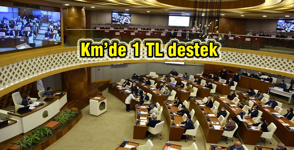 Km’de 1 TL destek