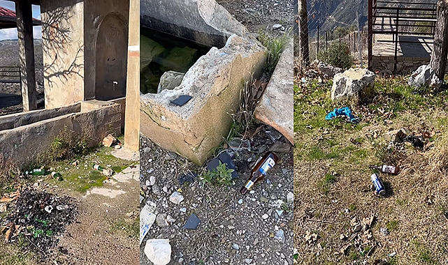 Gündoğmuş çeşmeleri çöp sorunuyla boğuşuyor