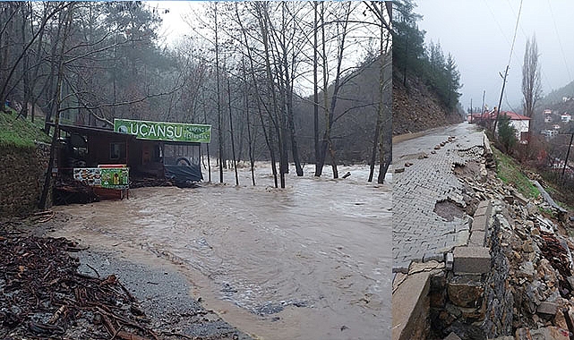 Uçansu Şelalesi’nde tesis sular altında kaldı